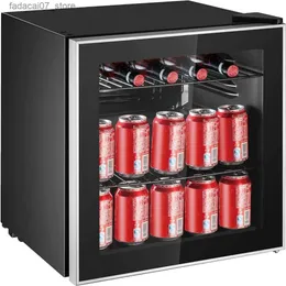 Kühlschränke Gefrierschränke 70 Dosen tragbares Kältemittel Glastür Getränkecenter Kältemittel Frigobar-Kühlschrank Mini-Kompakt-Küchenutensilien Q240326