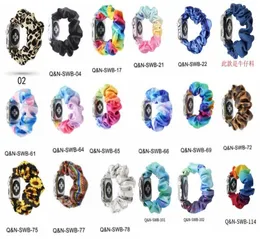 TIEDye Desen Velvet Kumaş Scrunchie Elastik İzleme Bandı Kılıfı Kapak Apple Watch Band Serisi 7 45mm 41mm 6 5 4 3 38mm 40mm 42m5474829