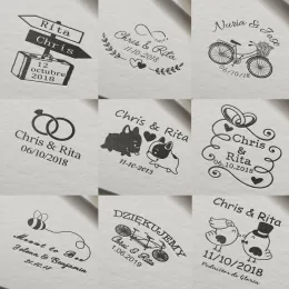 Craft 40mm Stamp personalizzato per il matrimonio in gomma Regola di restituzione del regalo di ritorno Invito francobollo quadrati di dimensioni quadrate sulla busta