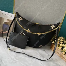 Hobo Loop Bag Bag Womener Crossbody Presh Prest CroSsant Caincs Half-Moon Underarm محافظات كبيرة على حقائب الكتف A10