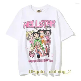 Mens T Shirts 2023ss Pink Hellstar Tee Men Women Studios Paradise Girl T-shirt White Short Sleeve High Street Tops V2TM