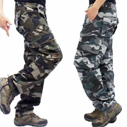 Camoue Camo Cargo Pants Men Casual Cott Multi Pocket LG Spodnie Hip Hop Joggers Urban kombinezonami wojskowe