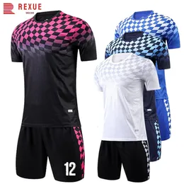 Camisa de futebol para homens crianças diy personalizado 23/24 temporada uniforme de futebol conjunto roupas de treinamento de alta qualidade terno esportivo 240314