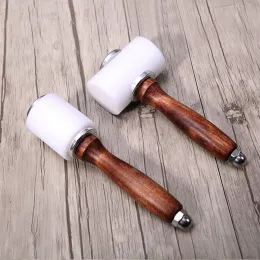 Hammer Handhammer för lädergravering, trä nylonhammare som är vana att snida snidande läderfäste stanstryck slagverk DIY -verktyg