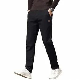 Männer Casual Hosen Koreanische Fi Dünne Gerade Elastische Marke Warme Hosen 2023 Neue Herbst Klassische Hose Männliche Kleidung Z0ZX #