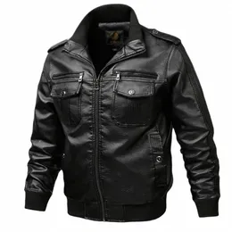 leather Jacket Men Punk Multi Motorcycle Biker PU Jacket Male Fi Casual Leather Coats Male Stand Collar Bomber Jacket 6XL M0fq#