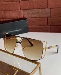 Cool Men Legends Occhiali da sole 9093 Oclande da sole a gradiente marrone oro in metallo Uv400 Protezione Eyewear con Box2788837