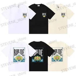 Erkek Tişörtler Amerikan Trendi Marka Hip-Hop Yüksek Kalite Büyük Boyutlu Mektup Baskı T-Shirt Erkek Kadın Moda Yüksek Kaliteli T-Shirt T240326