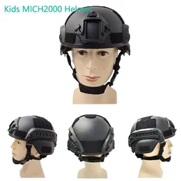 キッズMICH2000ヘルメットライトウェイトチャイルドレンズCSウォーゲーム保護ヘルメットアウトドアスポーツ戦闘戦術保護ギア240315