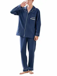 Pigiama accoppiato per coppia Sleepwear Cott Raso da uomo caldo Plus Size Slee Men Lounge Set Pigiama coreano Qut Home Wear Nuovo x2Fu #