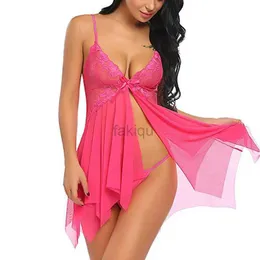 Sexy Skirt Sexy Set Sexy Veil Babydoll Pendant Night City Deep V Bra Pajamas Womens Perspective Lace Chemical Exotic Pajamas Two or More Sizes 24326