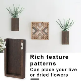 Vases Minimalist Flower Holder Handcrafted Wood Planter Rustic Wooden Wall For Farmhouse Decor Room Bedroom Office Greenery