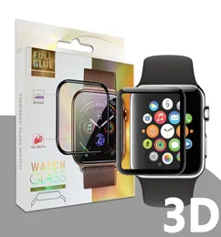 Apple Watch 3D Curved Full Glue Glased Glass Screen Protector 42mm 38mm 40mm 44mm Antiscratch Bubble for IWatch Series3696083
