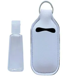 Sacos de armazenamento Sublimação em branco chaveiro suporte desinfetante de mão para garrafa de 1oz DIY pingente personalizado inclui BOTTLE8752660