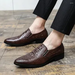 Sapatos casuais padrão de crocodilo homens moda couro luxo bens mocassins vestido para negócios plus size 38-46