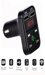 سماعة Bluetooth B2 Bluetooth Car FM Transmitter Hands Bluetooth Car Kit Adapter USB Charger MP3 Player Kits Support CA5782248