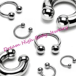 300pcs Horseshoe 316L stainless steel Body Piercing Jewelry Curved Circular Barbell Ball Horse Shoe 16G Eyebrow Ring Bar Sizes 240311