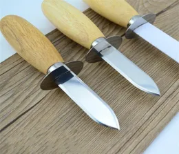 سكاكين محار عالية الجودة مع مقبض خشبي سميك من الفولاذ المقاوم للصدأ المأكولات البحرية البري المطبخ المطبخ أواني 2 5TY E14309480
