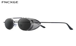 남성 여성 레트로 스팀 펑크 선글라스 둥근 태양 안경 사이드 쉴드 고글 고딕 거울 렌즈 태양 안경 UV4009208729