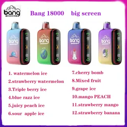 オリジナルのBang Vape 18000 18K Puff Vape Dopateable 16ml 12 Flavors Recharge 650mah Battery vs Tornado Puff 10000 9000 7000 15000 Vape Desechable Puff Vaper Puff 20k