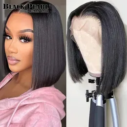 Glueless Short Bob Bobs Human Hair Hd Hd Pront Lace Pront Front for Black Women Flucked مع شعر الطفل البرازيلي RE 240314