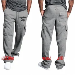 Benutzerdefinierte Herren-Jogginghose mit gerader Passform für Sport und Streetwear, lose übergroße Kordelzug-Lg-Hosen für Männer mit mehreren Taschen 17O1 #