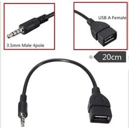 2024 Cavo USB di conversione Aux per auto Lettore CD Cavo audio MP3 Cavo audio da 3,5 mm Spina a forma di T a testa rotonda per connettersi al disco U