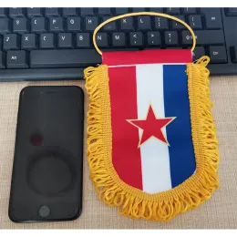 Akcesoria Flaga podwójnie pensjonatu Jugosławii do samochodu 10 cm*15 cm Rozmiar wręczenia dekoracji świątecznych dla Banner Flag Home Prezenty