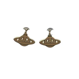 Viviane Westwood Gold Earrings 스터드 다이아몬드 귀걸이 여성을위한 절묘한 단순한 패션 다이아몬드 후프 이어링 레이디 Moissanite Earringshinestone 선물