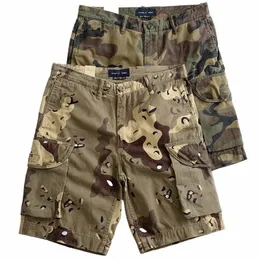 Summer New Men Camo Casual Lose Lose Cott Proste Tube Cargo Shorts Pants Multi-Ports 59RL#