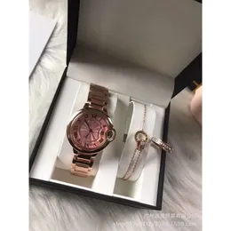 Kajia tre pezzi con confezione regalo, gioielli in titanio, cinturino in acciaio, orologio da donna, braccialetto, anello, set