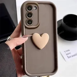 S 22 23 21 20 Cute 3D Love Heart Silicone Case for Galaxy S22 S21 S20 S23 Fe Ultra Plus 5G Women Gover Back Cover S20FE 240326