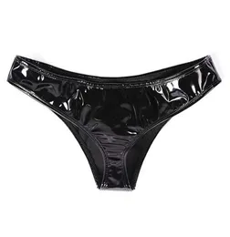 Donne sexy Sinti di lingerie bagnata Look in pelle finta Slink Shiny Basso in risalto Mini perizoma femminuccia Briefs biancheria intima5015915