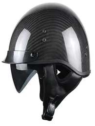 Voss 888cf Fibra de carbono genuína DOT MEIO capacete com lente suspensa suspensa e release rápida de metal S Gloss Carbon8850933