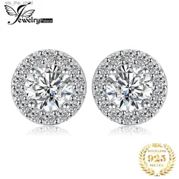 Gioielli con ciondoliPalace Moissanite D Colore Totale 1 ct Rotondo Argento sterling 925 Orecchini da donna Halo in oro placcato oro rosaC24326