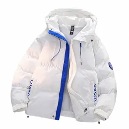 Populära herrar Cott Clothes Winter Hooded Cott Jacket 2023 Nytt trendigt varumärke Varm Cott Coat Löst passform P24V#