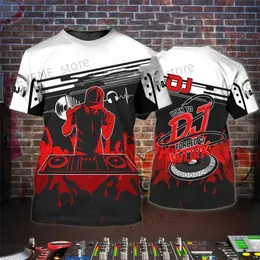 Koszulki męskie Summer Strt DJ Rock Music T-shirt dla mężczyzn Leisure O-Neck Short Slve TS moda hip hop Harajuku ponadgabarytowy top T240325