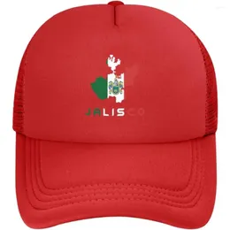 قبعات الكرة Jalisco Mexico State Flag للجنسين للبالغين الكلاسيكية الشبكة البيسبول قبعة قبعة Snapback Grid أسود