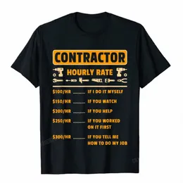 ctractor Taxa Horária Preço Gráfico Trabalho Presente Engraçado Faz-tudo T-Shirt Camisas Homens Rife Homens Camisetas Cott Tees Fitn Apertado u44v #