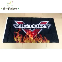 Acessórios Victory Motorcycles Racing Flag 3 pés * 5 pés (90 * 150 cm) Tamanho Decorações de Natal para casa Bandeira Banner Decoração interna e externa HYK033