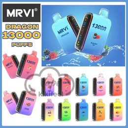 vaper vapers mrvi dragon puff 13k 일회용 vape 20ml 사전 채워진 650mah 기화기 충전식 vape 듀얼 메쉬 코일 펄스 6500 퍼프 일반 13000 퍼프 퍼프 12k 9k