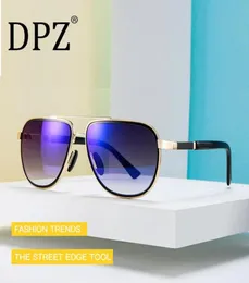 DPZ 2020 New Luxury Men039S Classic Aviation Sunglasses Man Mirror Blue Lens Lunettes Ocean Lradient Gradient Sunglasses2394278