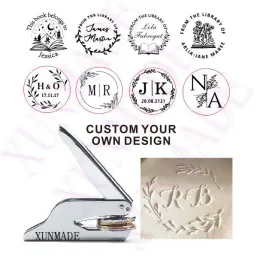 Craft Custom Initicils Stamp, książka Embosser Spersonalizowany znaczek wytłoczania ślubnego, znaczek adresowy, tworzenie biblioteki Embosser