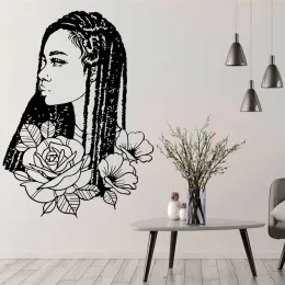 Klistermärken afrikansk tjej vägg klistermärke smart passionerad självsäker afrikansk svart skönhetssalong spa hår salong konst hem dekor vinyl dekal s15