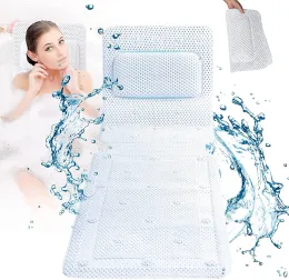 Tapetes NonSlip Spa Banheira Mat Colchão Almofada PVC Espuma Respirável Almofada de Banho com Travesseiro Corpo Inteiro Banheira Travesseiro