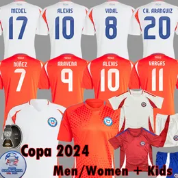 2024 칠레 코파 축구 유니폼 24 25 홈 어웨이 여자 축구 셔츠 알렉시스 vidal zamorano vargas aranguiz nunez 남자 키트 키트 999