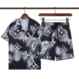 Stilvoller hawaiianischer Designer für Männer lässig Shirt Set Blumenalphabet 3D Printed Summer Beach Resort Beach Shirt Set Größe M-XXXL #013