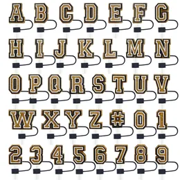Goldene englische Buchstaben-Strohkappe, Zubehör, 10 mm, abnehmbare Strohverzierung, Strohschnalle