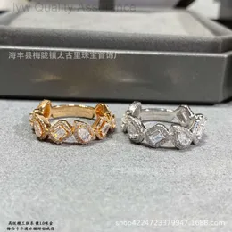 Designer messikas jewelry Mccarthy Rock Sugar Cube Ring Womens Full Diamond Water Drop Index Finger Ring 18k Rose Gold Pear Irregular Pair Ring