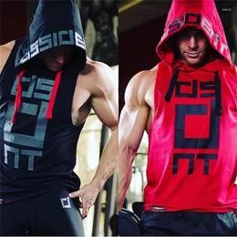 Hoodies masculinos ginásio esportes fitness colete com capuz ao ar livre correndo treinamento sem mangas tanque superior respirável moletom roupas casuais